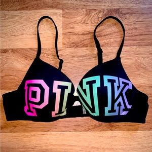 Black PINK logo victoria secret everyday push-up bra